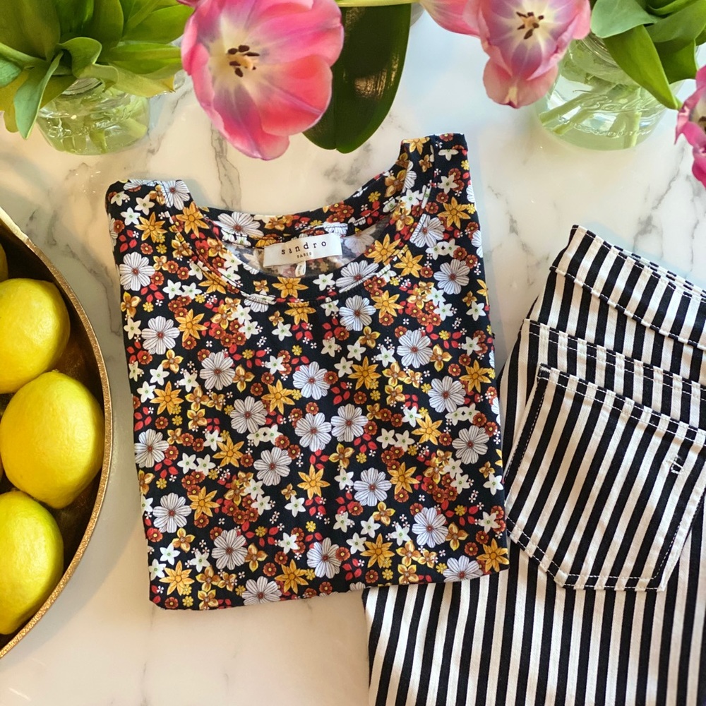 Sandro Cotton Floral Tee